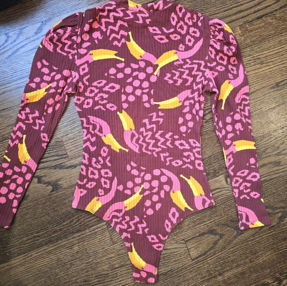 NWT FARM RIO Toucanissimo Long Sleeve Stretch Cotton Body Suit - Picture 6 of 7